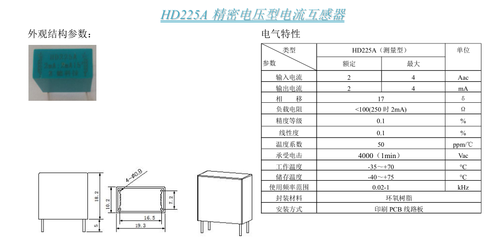 HD225A參數