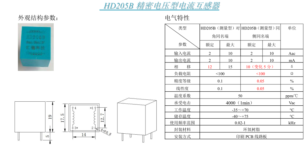 HD205B參數