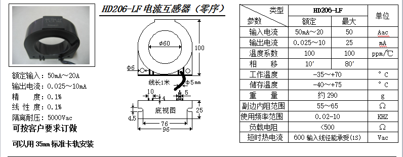 HD206-LF參數