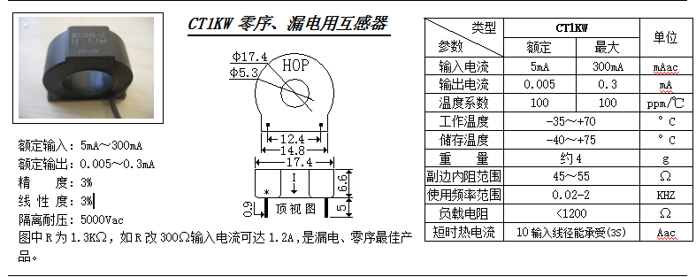 CT1KW參數